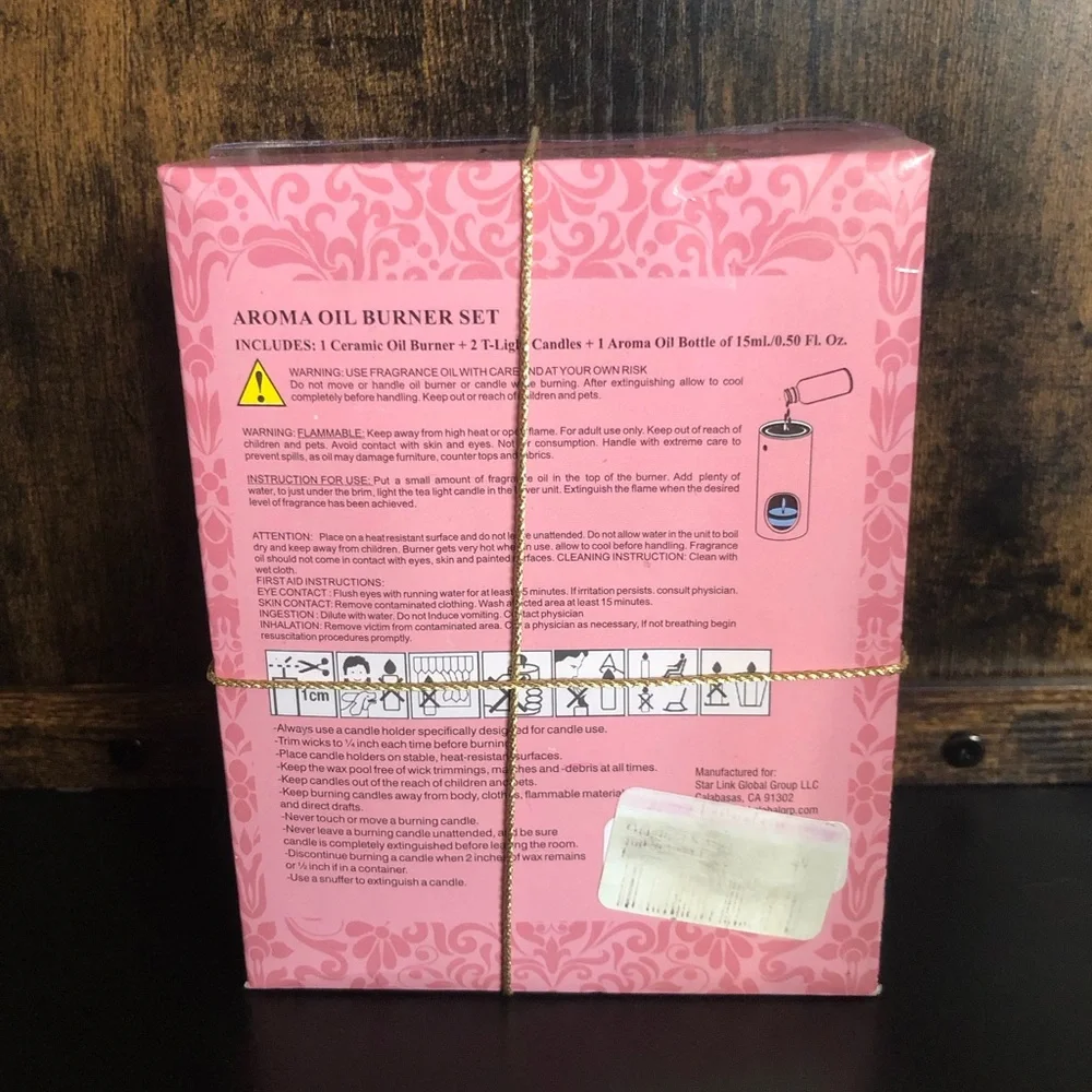 Karma Scents: ‘Rose’ Aroma Oil Burner Set NEW* - Picture 2 of 5